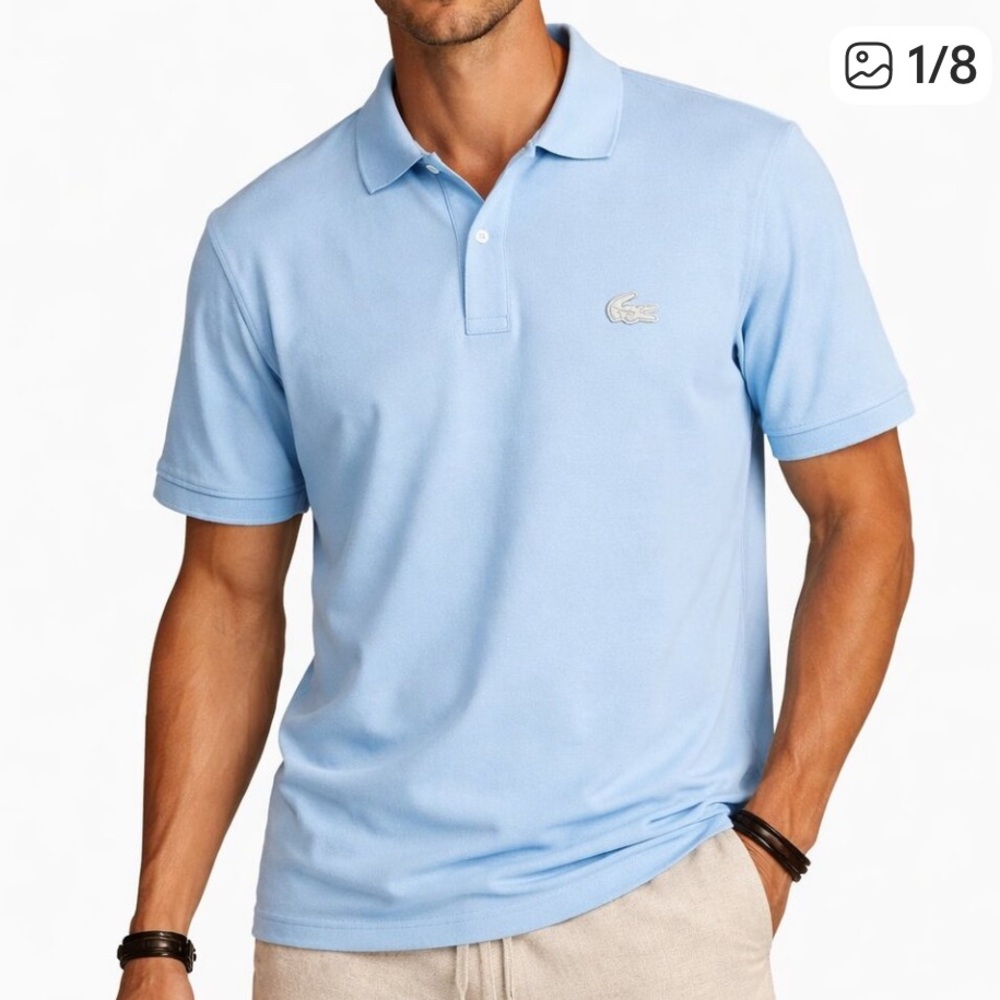 Lacoste Men's Light Blue Classic Polo Shirt Size XXL NWT‎